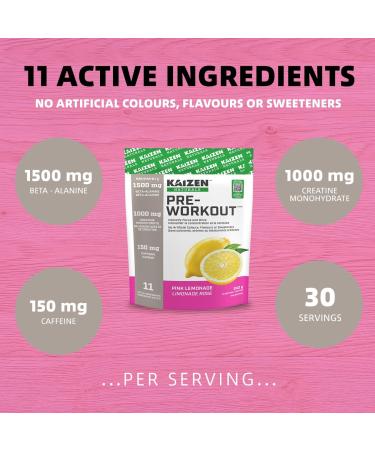 Kaizen Naturals Pre-Workout Pink Lemonade 243g Pouch - Buy Online on SooperMarket.com