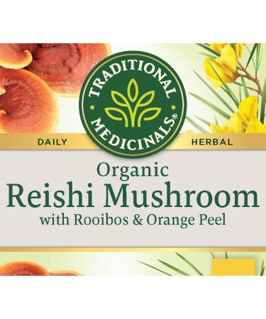 Traditional Medicinals Organic Reishi Mushroom Tea with Rooibos & Orange Peel - 16 Count (Pack of 6) - Buy Online on SooperMarket.com