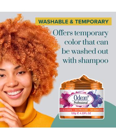 Odeon Temporary Hair Color Wax - Natural & Washable Hair Dye for Kids & Adults Orange (4.23oz) | Easy Application Beeswax & Tea Tree Extract - Buy Online on SooperMarket.com