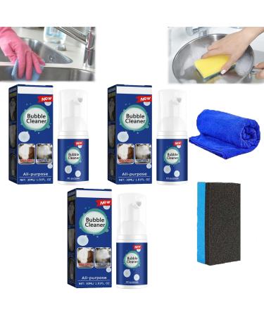 Acssart Foam Cleaner Acssart Cleaner acssart foam cleaner bathroom Kitchen Heavy Oil Stain Foaming Cleaner Bubble Cleaner Foam Spray Bathroom All Purpose Rinse Free Cleaner Spray (3 30ML)