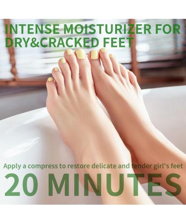 Moisturizing Foot Mask with Shea Butter & Goat Milk | Hydrating Dry Cracked Feet Treatment - 5 Pairs for Men & Women - Buy Online on SooperMarket.com
