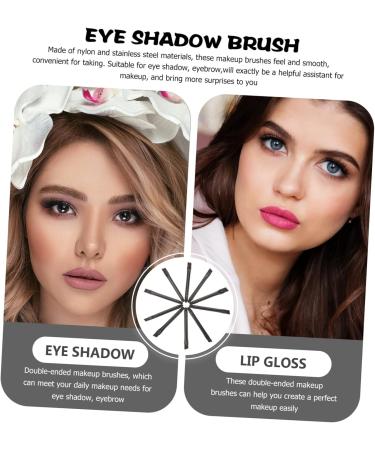 Baluue 10 Pcs Eye Shadow Brush Dual Ended Makeup Brush Sponge Applicator Makeup Applicator Stainless Steel 5.8X0.7X0.5CM Black - Buy Online on SooperMarket.com