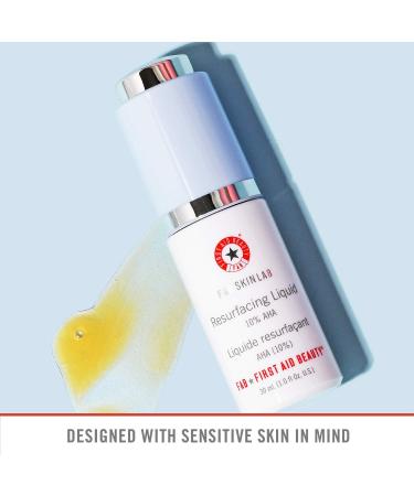 First Aid Beauty FAB Skin Lab Resurfacing Liquid 10% AHA - 1.0 Oz | Exfoliating Facial Treatment - Buy Online on SooperMarket.com