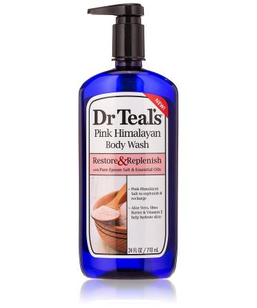 Dr. Teal's Pink Himalayan Body Wash  Restore and Replenish with Pure Epsom Salt and Essential Oils  24 Fl Oz