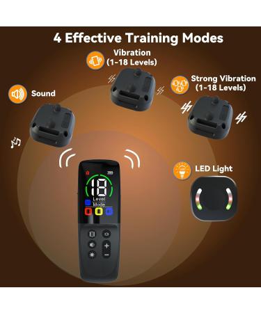 Remote Dog Training Collar | 8200ft Range with Double Vibration | 3 Training Modes | Security Lock and LED Finder | for Large/Medium/Small Dogs | Black - Buy Online on SooperMarket.com