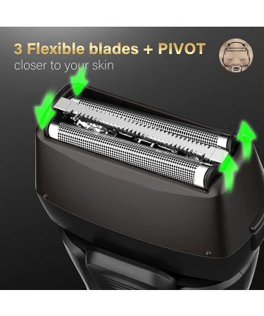 GeRRiT Men's Electric Foil Shaver - Rechargeable Wet & Dry Cordless Razor with Pop-up Trimmer & Precision Sideburn Shaver - International Shipping Available - Buy Online on SooperMarket.com