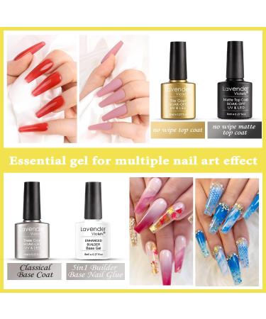 Lavender Violets 42 Piece Gel Nail Polish Set with Fluorescent Finish - UV/LED Soak-Off Formula - Includes Glossy, Matte, Diamond, and Glow in the Dark Top Coats - Full Range Shades - C955 Sunflowers - Buy Online on SooperMarket.com