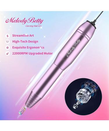 MelodyBetty Electric Nail Drill - Professional Acrylic Nail Machine for Gel & Acrylic Nails | Portable USB Nail File Efile Set with Iridescent Bits - Buy Online on SooperMarket.com
