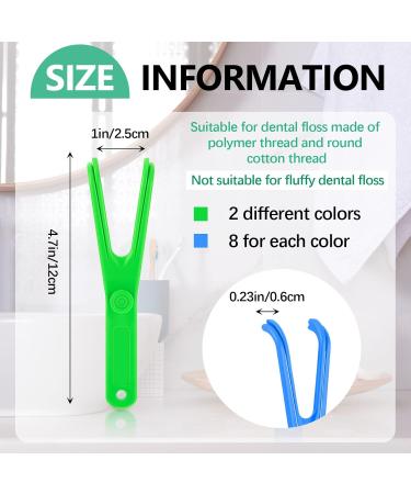 Chengu 16 Pieces Reusable Dental Floss Holder Set - Eco-Friendly Flossmate Handles for Effective Oral Care (Blue Green) - International Shipping Available - Buy Online on SooperMarket.com