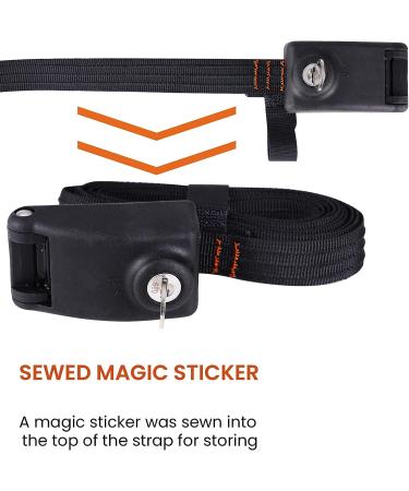 10 FT Lockable Tie Down Straps 2 Pack with Stainless Steel Cables for Surfboards, Paddle Boards, Kayaks, Bikes, Canoes - Car Roof Rack Straps - Buy Online on SooperMarket.com