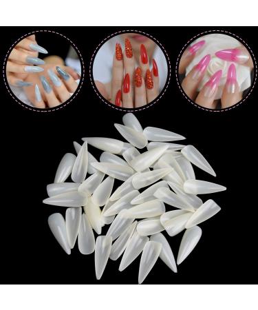 1200PCs Almond Shape Fake Nails - 12 Sizes Acrylic Nail Tips for Manicure & Nail Art - Clear & Natural Finish - Buy Online on SooperMarket.com