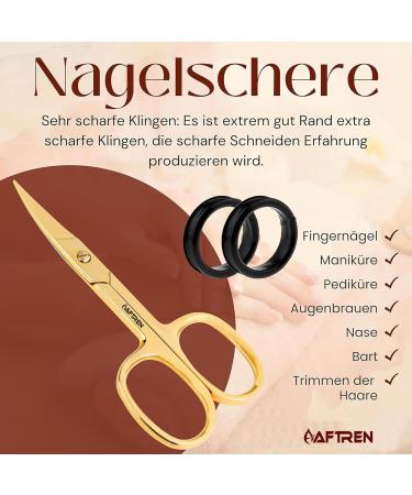 Golden Premium Nail Scissors Professional Curved Cuticle Scissors Manicure Scissors J2 Stainless Steel for Women Men Toenail Shears 4 Inch - Buy Online on SooperMarket.com
