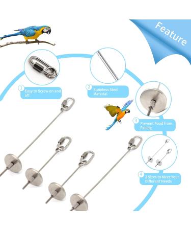 4 Pack Parrot Spit Toys - Stainless Steel Fruit & Vegetable Holders for Budgies & Nymphensittich - Perfect Hanging Feeders for Parrots - Buy Online on SooperMarket.com