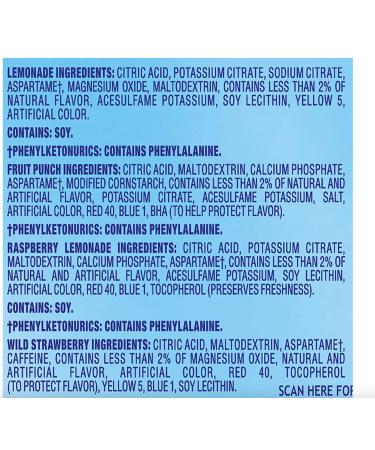 Crystal Light Sugar-Free Drink Mix Variety Pack - 60 Count On-The-Go Singles, Lemonade, Fruit Punch, Raspberry Lemonade & Wild Strawberry - Dissolves in 16.9 oz. Water - Packaged by TOOZOON - Buy Online on SooperMarket.com