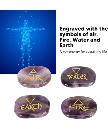 Earth Air Fire Water Stones Triangular Crystals Symbols Flake Reiki Oval Stamps (Purple) - Buy Online on SooperMarket.com