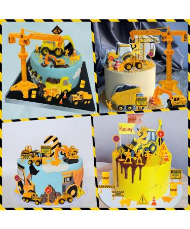 28-Piece Construction Site Vehicles Cake Decoration for Kids - Excavator Themed Birthday Party Supplies for 2-Year-Olds - Buy Online on SooperMarket.com