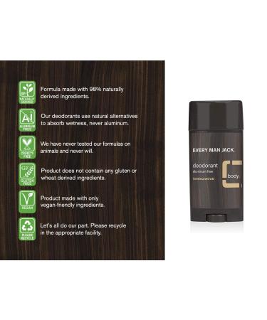 Every Man Jack Sandalwood Natural Deodorant Twin Pack - 3oz x 2 Sticks | Aluminum-Free, Paraben-Free, Phthalate-Free, Dye-Free | Certified Cruelty-Free Formula - Buy Online on SooperMarket.com