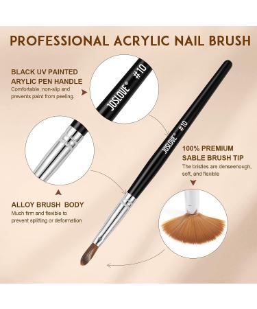 JOSLOVE 5Pcs Kolinsky Acrylic Nail Brush Set - Sizes 6/8/10/12/14 for Acrylic Powder Application - Wooden Handle - Ideal for Beginner & Professional DIY Nail Extensions - Buy Online on SooperMarket.com