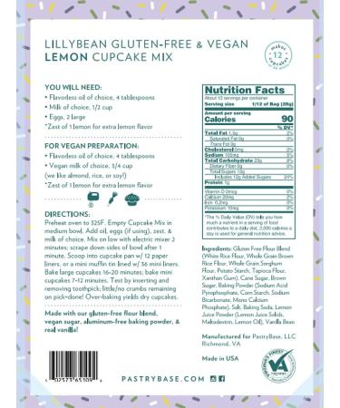 LillyBean Gluten Free Lemon Cupcake Mix 340.2g (Pack of 1) - Buy Online on SooperMarket.com