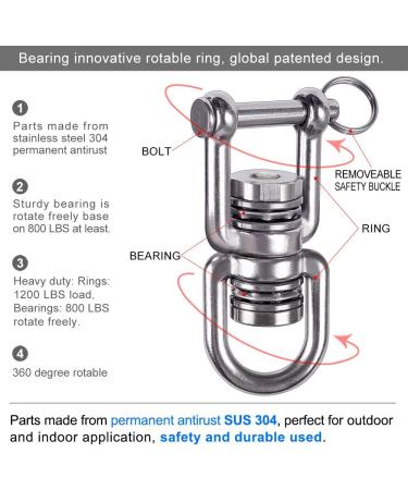 BeneLabel Swing Swivel - 360 Rotation, 770LB Capacity - Safe Rotational Device for Web Tree Swing, Aerial Dance, Children's Swing & Yoga Sets - Buy Online on SooperMarket.com