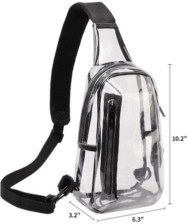 TINYAT Clear Sling Bag with USB Charging | Stadium Approved Transparent Chest Bag for Women Men - Buy Online on SooperMarket.com