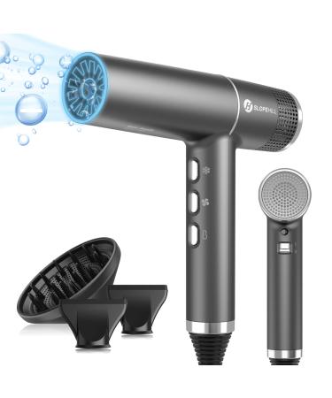 slopehill Hair Dryer with Unique Brushless Motor | Intelligent Fault Diagnosis | Innovative Microfilter | Oxy Active Technology | Led Display (Gray)