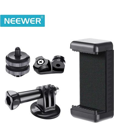 NEEWER Phone Holder & Hot Shoe Mount Kit for Action Cameras, GoPro, DJI OSMO, iPhone, Samsung - DSLR Camera & Ring Light Compatible - Buy Online on SooperMarket.com