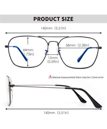 JM Plane Blue Light Blocking Glasses - Anti-Glare Computer Eyewear for Men & Women | Stylish Gunmetal Frame & Black Temple Tips - Buy Online on SooperMarket.com
