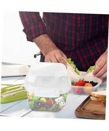 HOLIDYOYO Box Box Lunchbox Bento Container Lunch Boxes Lunch Holder White Compartment Box Pp Double Layer 15.8X15.8X14.3CM 10TUI4923B White 15.8X15.8X14.3CM - Buy Online on SooperMarket.com