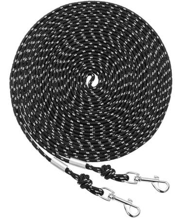 SCIROKKO Reflective Cat Leash - 30 Feet Yard Long Leash, Escape Proof Durable Walking Leads, Safe Extender Pet Tie Out Leash Outdoor Training Playing Camping for Kittens/Puppies/Rabbits/Small Animals Black