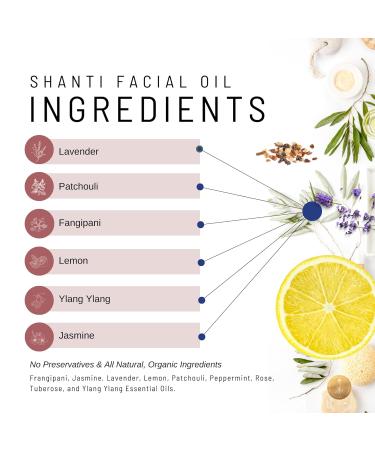 Shanti Facial Oil | Hydrating & Plumping Formula with Vitamin E - Shop Internationally - Buy Online on SooperMarket.com