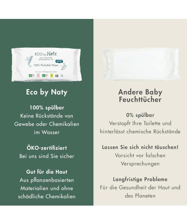 Eco by Naty Flushing Baby Wet Wipes - 100% Compostable Chemical-Free & Hypoallergenic | Safe for Sensitive Skin | 12 Pack (672 Wipes) - Buy Online on SooperMarket.com