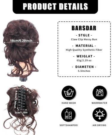 Long beard ball head wig bun grab clip Fluffy natural scrunchie bridal cocktail hairpin Messy Hair Bun Extensions Curly Wavy Hair Scrunchies claw Clip Messy Bun Hairpiece (Dark brown) - Buy Online on SooperMarket.com