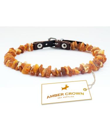 Premium Amber Necklace for Dogs & Cats | Leather Clasp | Flea & Tick Protection 30-35cm - Buy Online on SooperMarket.com