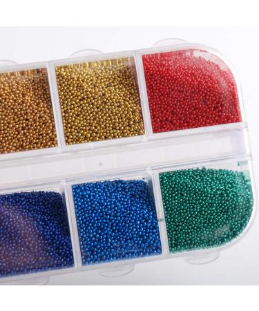 Hisenlee Nail Caviar Beads Set - 12 Colors Micro Balls & Crystals for Nail Art Decorations - Buy Online on SooperMarket.com