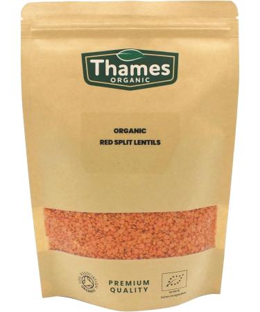 Organic Red Split Lentils - High Fibre High Protein No Additives No Preservatives Raw Vegan GMO-Free Certified Organic - Perfect for Soups Curries - Thames Organic 500g 500 g (Pack of 1) - Buy Online on SooperMarket.com