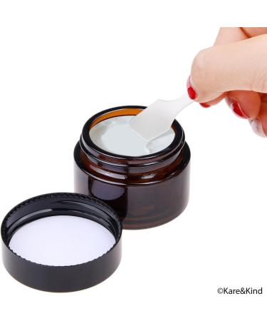 Kare & Kind Refillable Cosmetics Jars Kit | 4 Amber Glass Jars Lids & Labels | Perfect for Creams Oils & Powders - Buy Online on SooperMarket.com