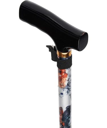 PCP Mobility Adjustable Travel Folding Cane Fritz Handle Cats with Mahogany Handle 3/4-Inch Tip Size - Buy Online on SooperMarket.com