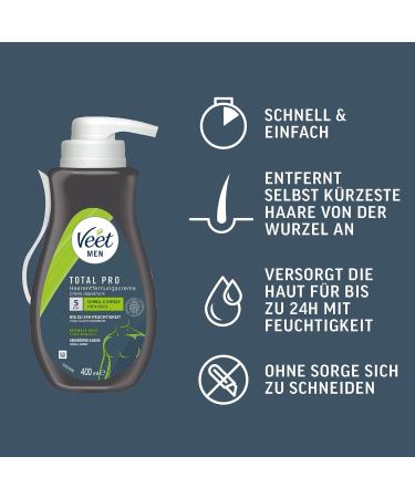Veet for Men Hair Removal Cream - Sensitive Formula Fast & Effective 2 Pack (2 x 400ml) - Quick 5-10 Min Hair Removal with Spatula - Buy Online on SooperMarket.com