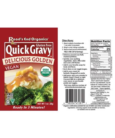 Road's End Organics Gluten Free Golden Gravy Mix 1 oz Pouch (12 Pack) - Buy Online on SooperMarket.com