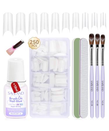 Buy SAVILAND Acrylic Nail Tips & Glue - Half Cover False Nail Tips 10 Sizes for Professional Acrylic Nails | Fast-Dry Nail Glue & Starter Kit - Buy Online on SooperMarket.com