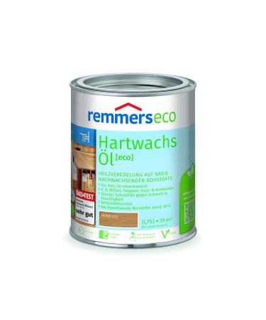 Remmers Hartwachs oil ECO colorless 0.75 liters for inside natural base 3in1: stain oil and sealing in one slip-resistant vegan 0.75 l colorless