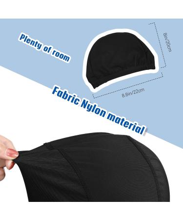 3 Pack Elastic Swimming Caps - Comfortable Non-Slip Unisex Fabric Caps for Women Men & Children - Black - Buy Online on SooperMarket.com