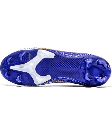 Biayvisas High Ankle TF FG Football Boots White Blue - Unisex Turf Soccer Cleats - Buy Online on SooperMarket.com