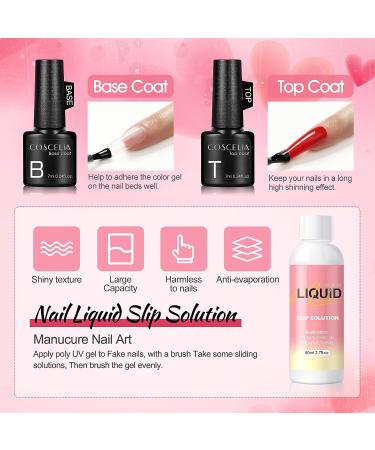 COSCELIA Poly Nail Gel Kit with UV Light 36W - 6pcs Extension Gel Set for Color Changing & Glitter Nails - Beginner Manicure Kit with Base, Top Coat, and Slip Solution - Ideal Gift for Women and Girls - Buy Online on SooperMarket.com