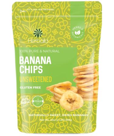 Dried Banana Chips Unsweetened Bulk, 1 lb. Dried Bananas, Unsweetened Banana Chips, Dehydrated Bananas, Unsweetened Dried Banana slices, Banana Crisps. All Natural, Non-GMO, 16 oz.