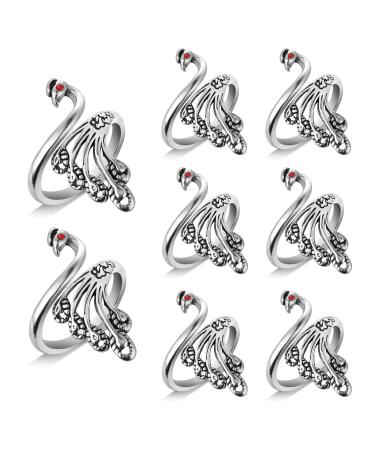 Sibba Adjustable Hook Knitting Crochet Supplies Opening Finger Thimble Yarn Holder Loop Ring Crocheting Counter Kit Stitch Markers Tags Pins Hand Weaving (8 PCS)