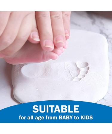 150g Air Dry Clay Baby Footprint Handprint Kit - Non-Toxic, Food Grade, Ultra Light, Soft Foam - DIY Keepsake Maker and Ideal Baby Gift - White - Buy Online on SooperMarket.com