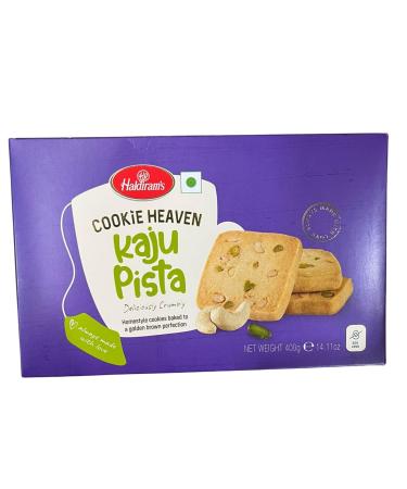 Haldiram's Cookie Heaven Kaju Pista Cookies - 400g (Pack of 2) | Rich Cashew and Pistachio Delight | Rich Nutty Flavor | Tea-Time Delight