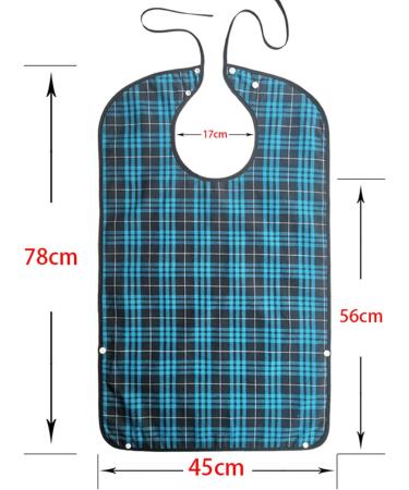 Adult Bib Reusable Washable Clothing Protector Waterproof Extra Long Bibs for Men Women Black Blue - Buy Online on SooperMarket.com